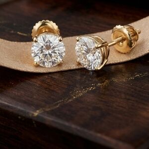 Elegant Gold and Silver Stud Earrings
